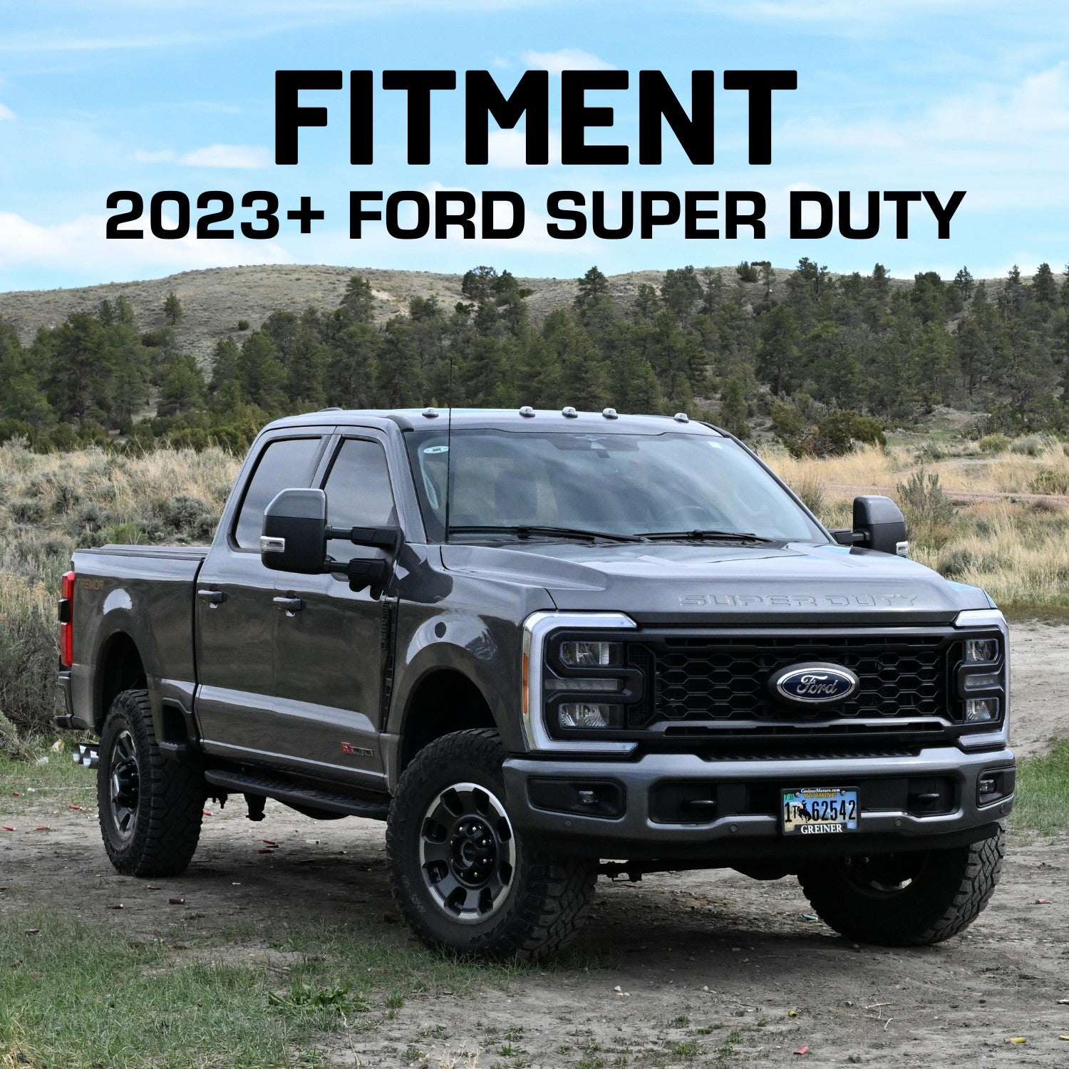 RubiGrid® 2023+ Ford Super Duty Dash Mount Phone + Device Holder with Black Arms