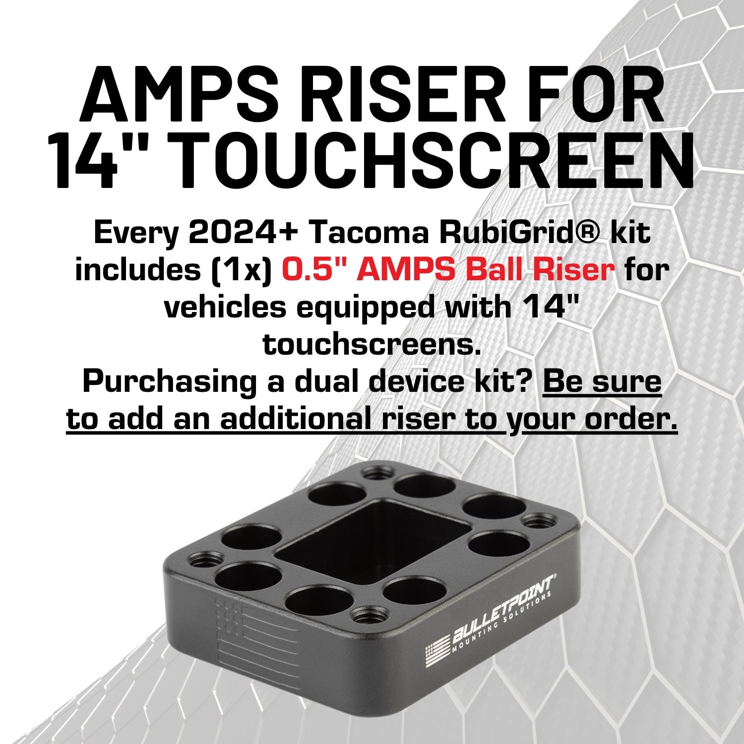 RubiGrid® 2024+ Toyota Tacoma Dash Mount Phone + Device Holder