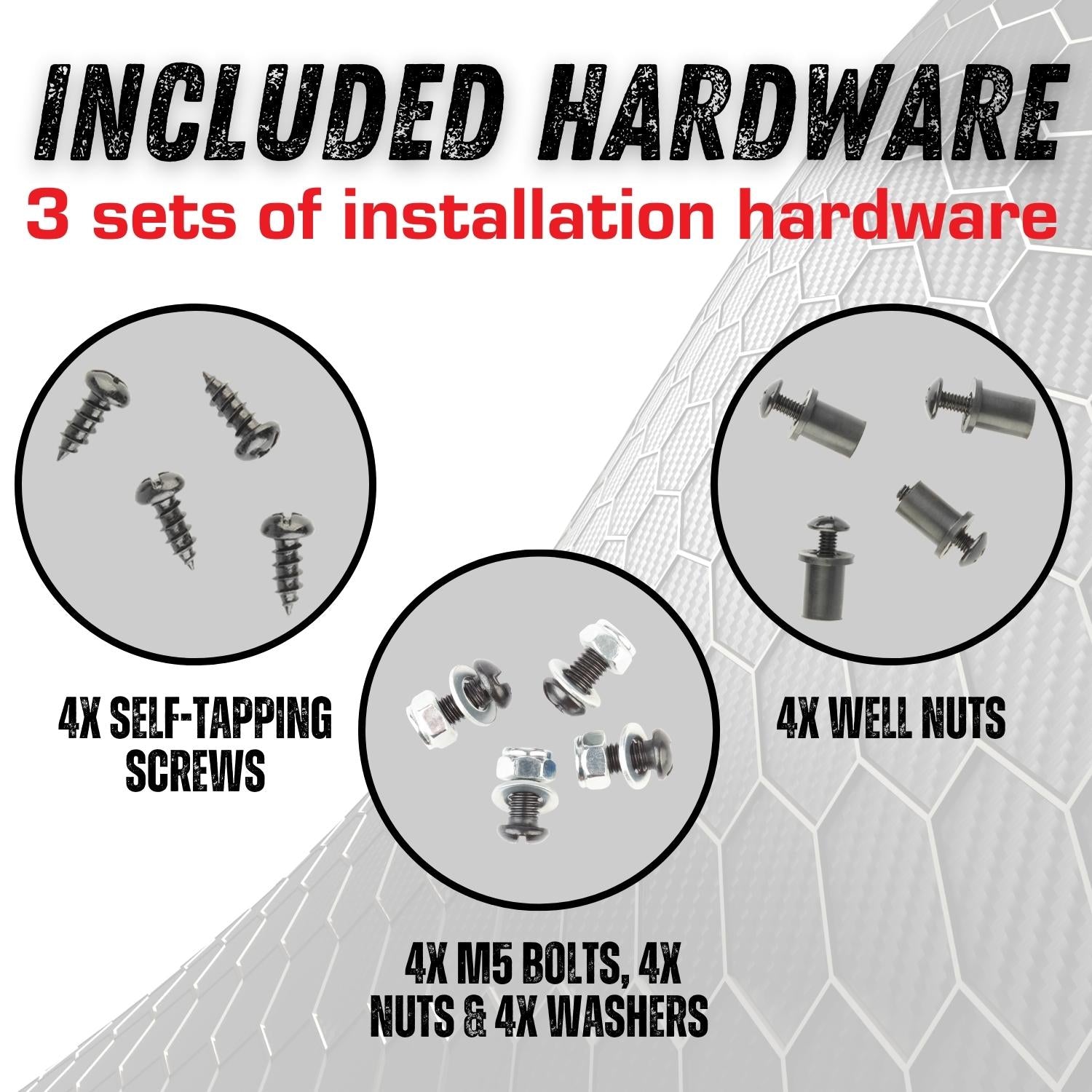 4-Hole AMPS Metal Mounting Plate with Integrated 20mm Ball + 3x Sets of Installation Hardware