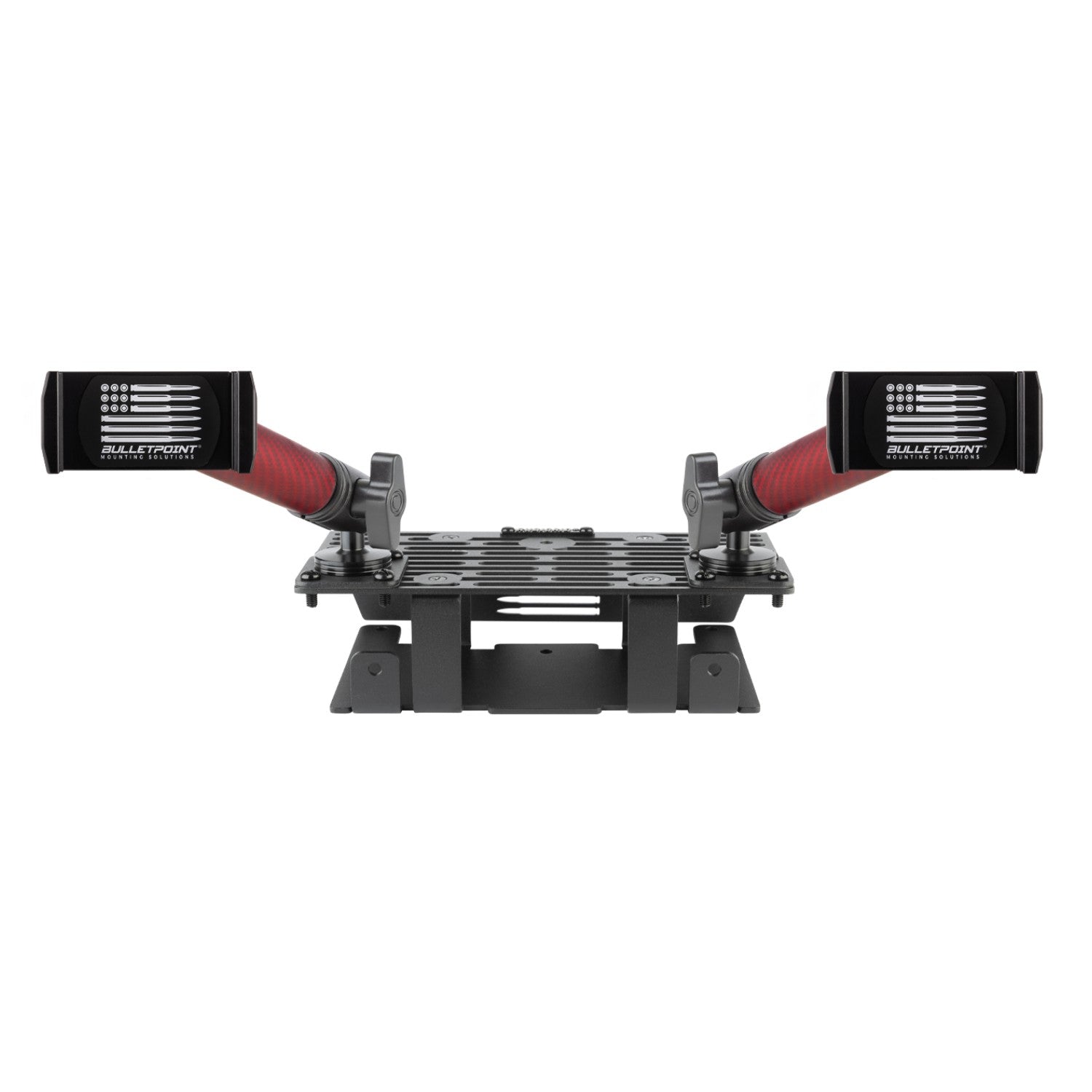 RubiGrid® 2015-2020 Ford F-150 + 2017-2022 F250/F350/450 + 2018-2021 Ford Expedition Dash Mount Phone + Device Holder with Red Arms