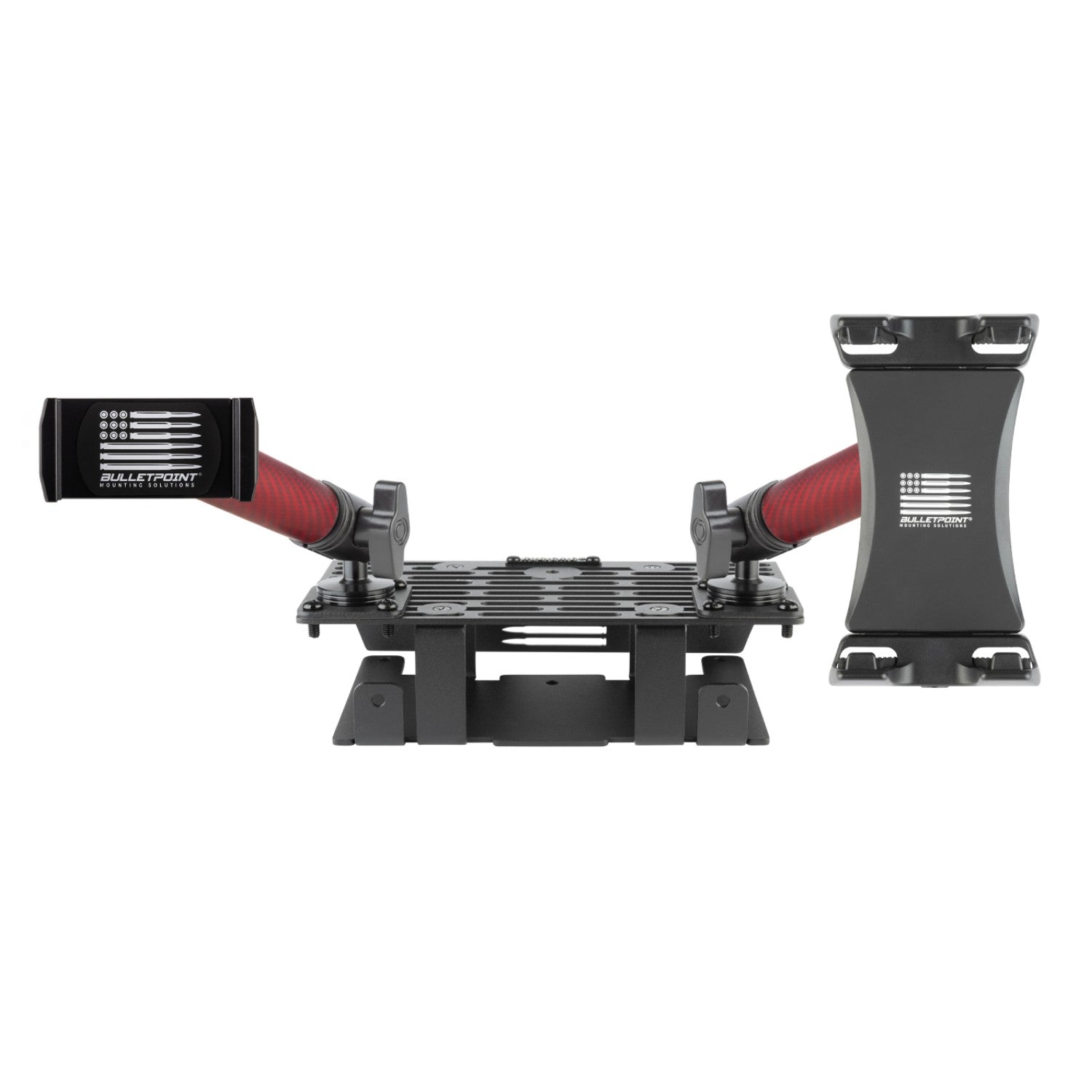 RubiGrid® 2015-2020 Ford F-150 + 2017-2022 F250/F350/450 + 2018-2021 Ford Expedition Dash Mount Phone + Device Holder with Red Arms