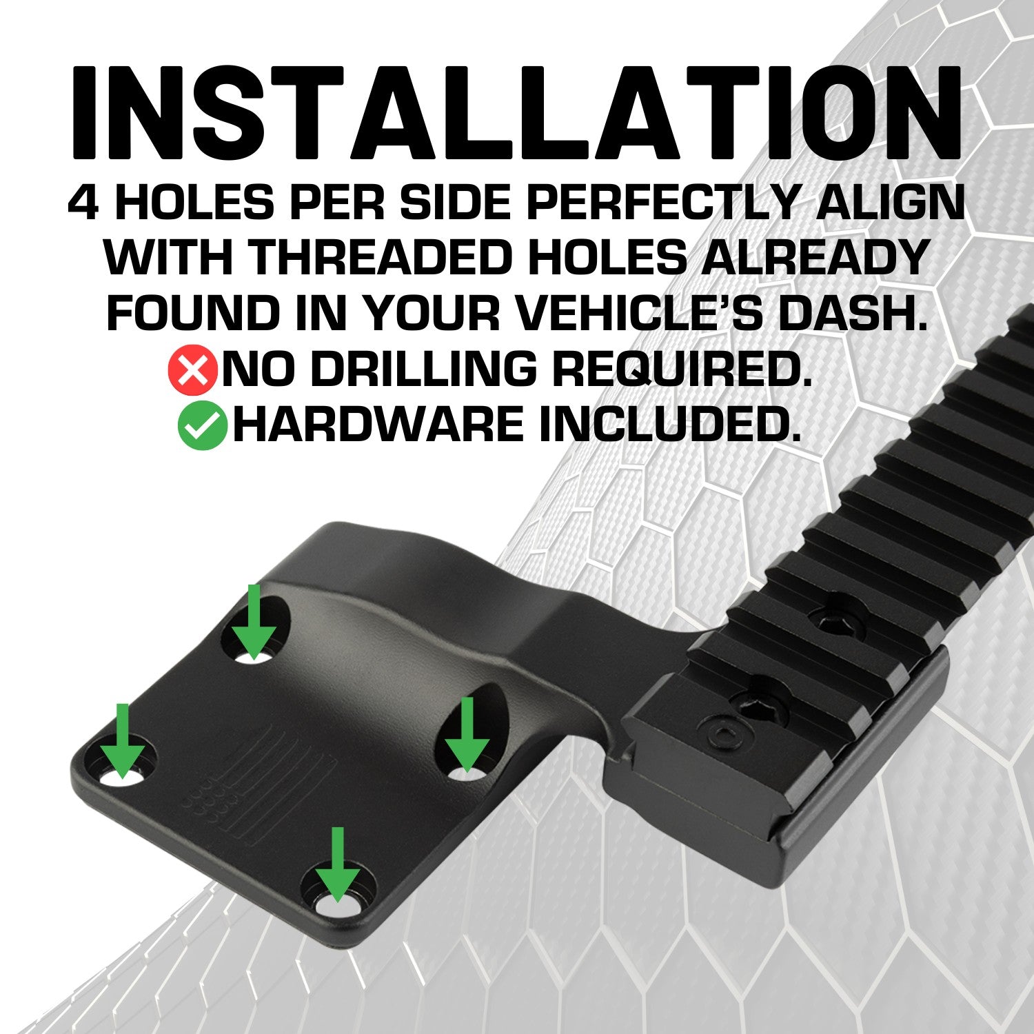 Picatinny-Style Rail Mount compatible with 2024+ Jeep Wrangler JL & 2024+ Jeep Gladiator