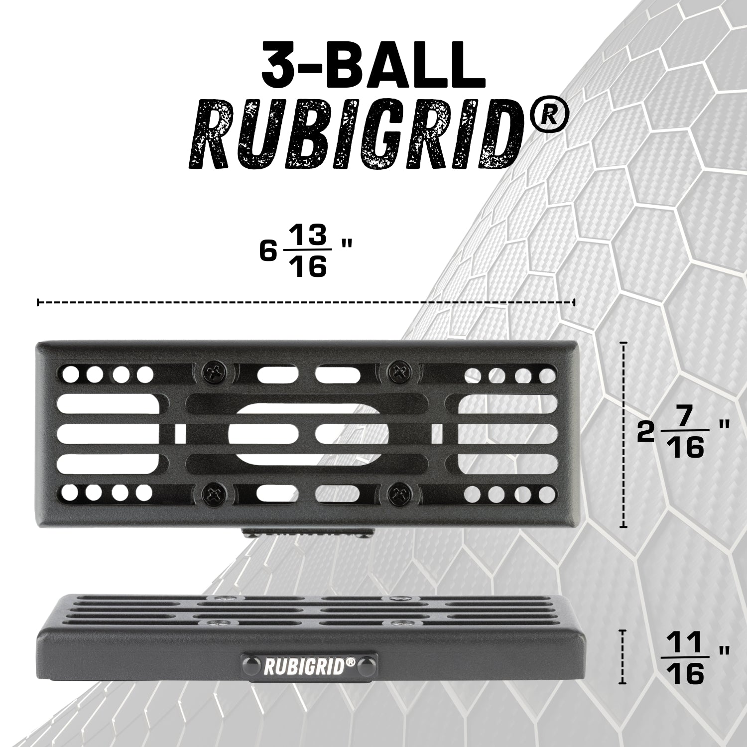RubiGridยฎ Universal Dash Mount Phone + Device Holder with 3-Ball Capacity