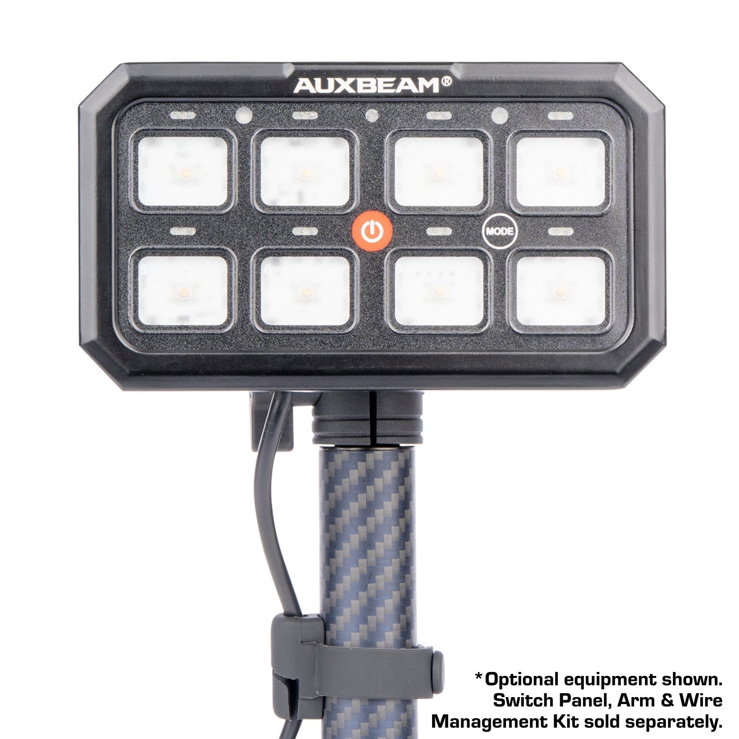 Auxbeam RGB Series 8 Gang RA80 XL + KS-80 Switch Panel Mount with 20mm Ball