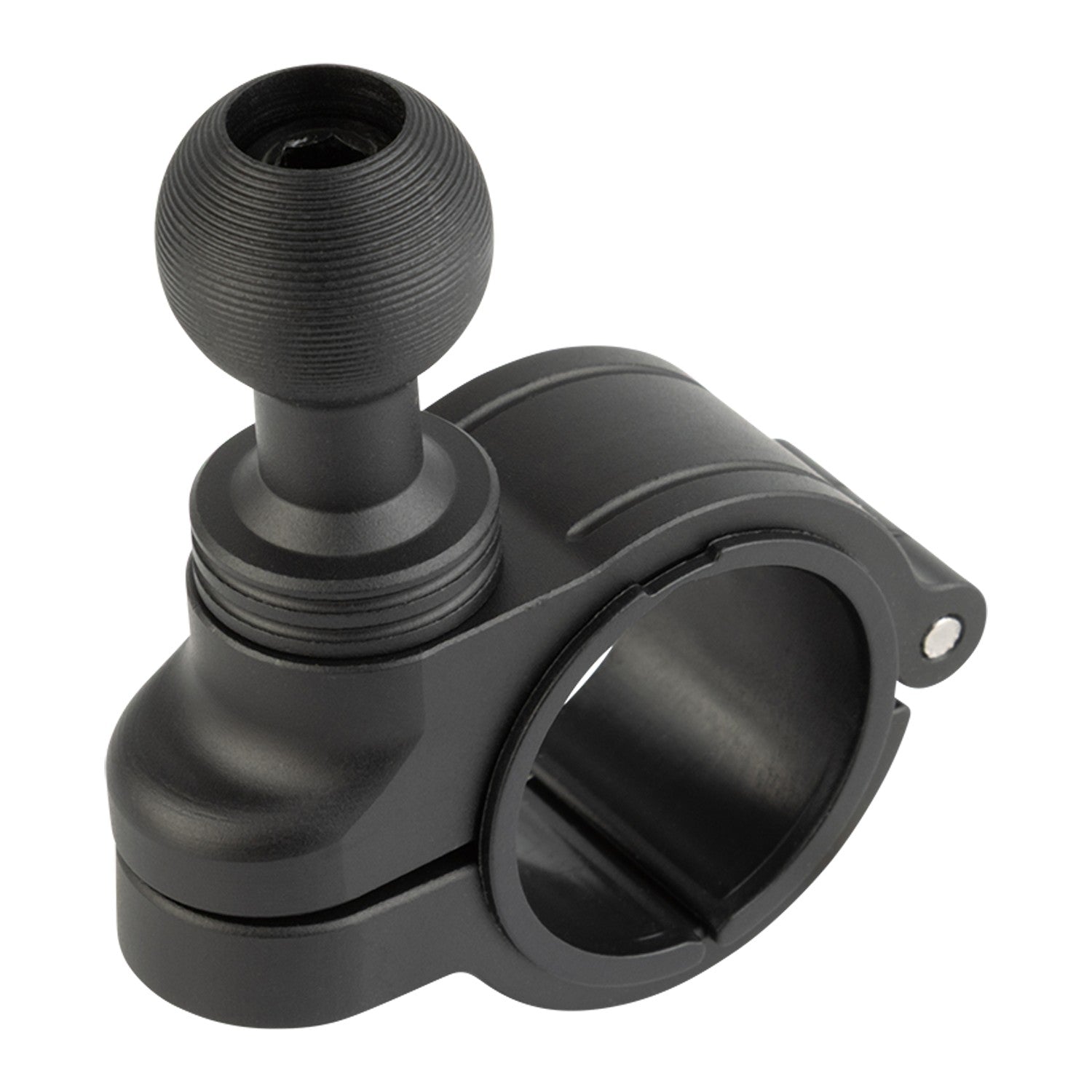 Aluminum Bike Clamp Mount with 20mm Ball – Fits Various Bar Sizes with included Bushings