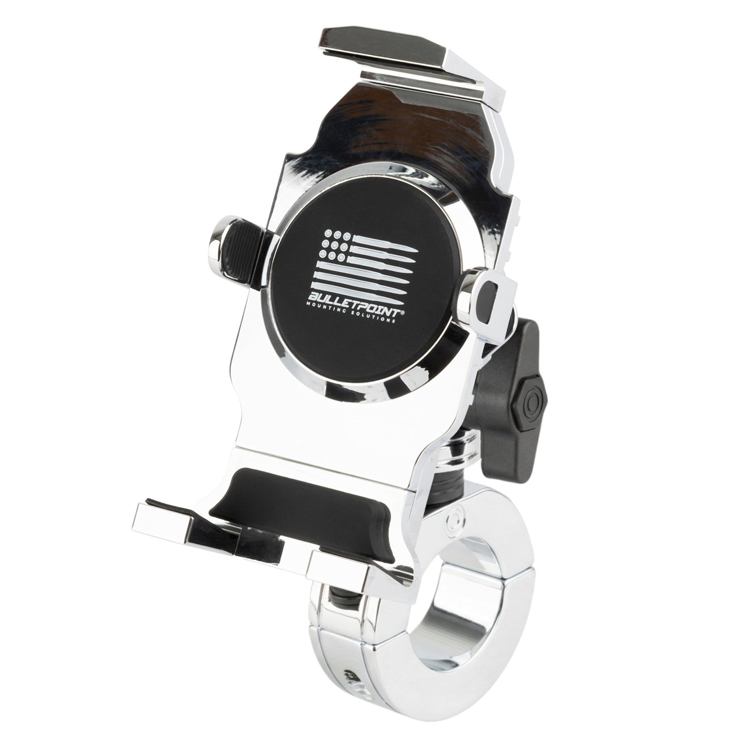 Motorcycle Handlebar Low-Profile Phone Mount - Chrome Finish