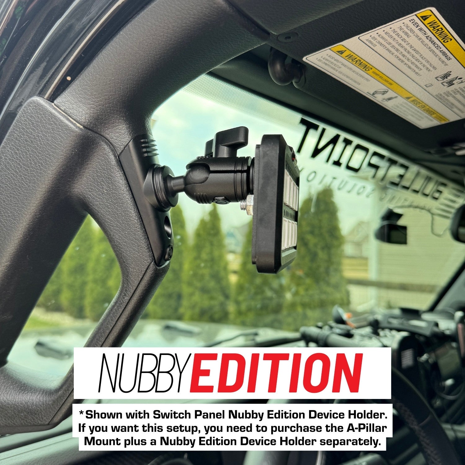2018-2023 Jeep Wrangler JL + 2020-2023 Jeep Gladiator A-Pillar Grab Bar Mount with 20mm Ball