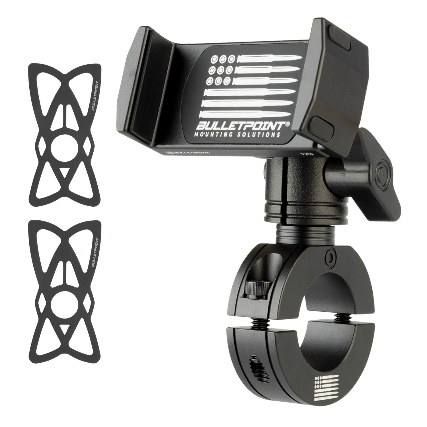 Motorcycle Handlebar Low-Profile Phone Mount - Black Anodized Finish