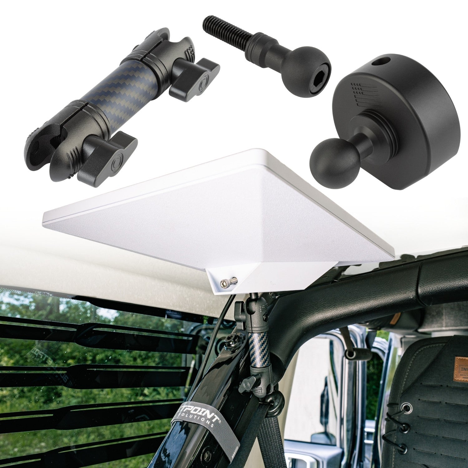 Starlink Mini CNC Aluminum Satellite Dish Mounting Kit compatible with 2018+ 4-Door Jeep Wrangler JL