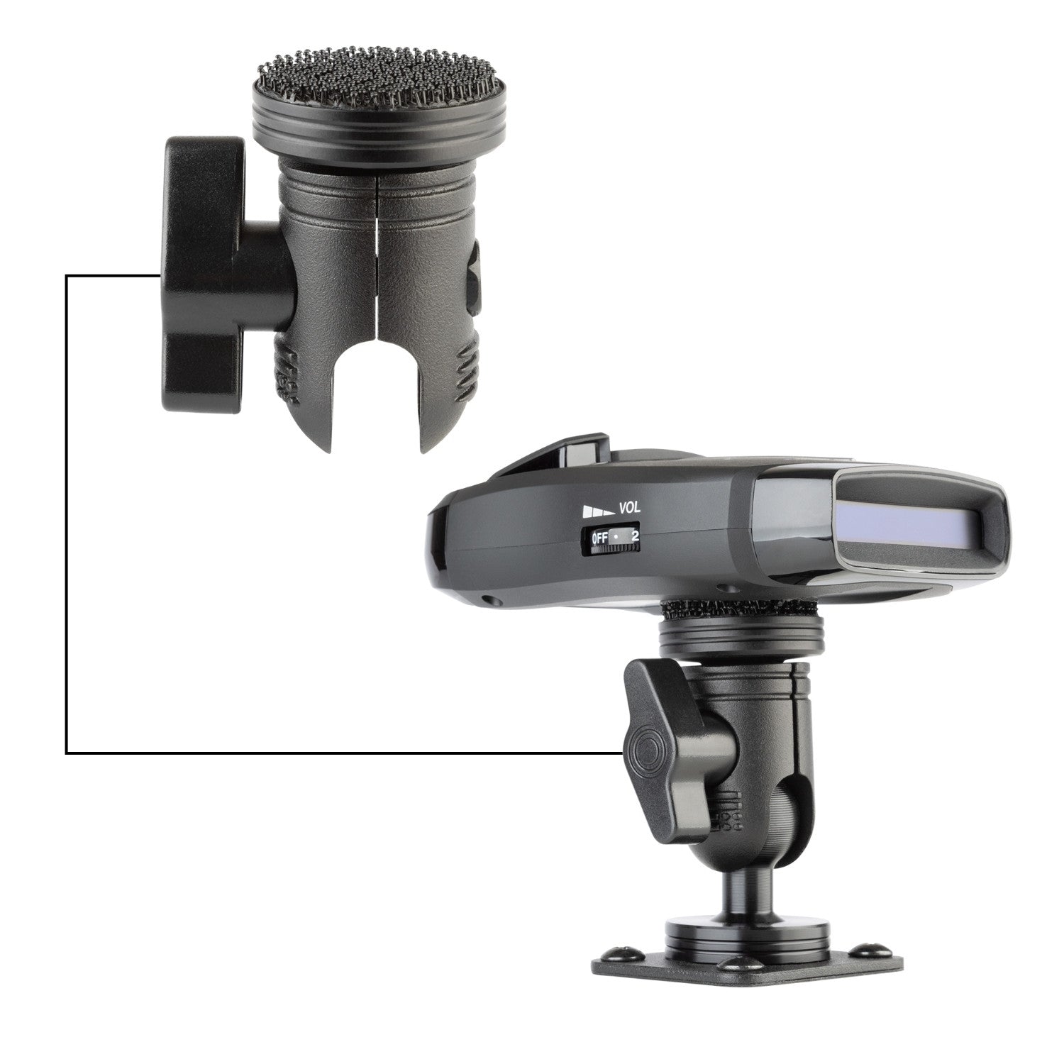 Radar Detector Mount with 20mm Connector Nubby Edition + Interlocking Fastener System