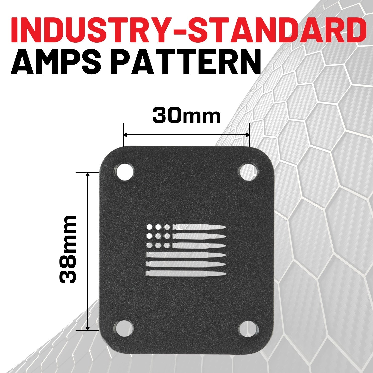 4-Hole AMPS Mounting Plate with 20mm Ball Mount + Metal Backing Plate (includes Installation Hardware)
