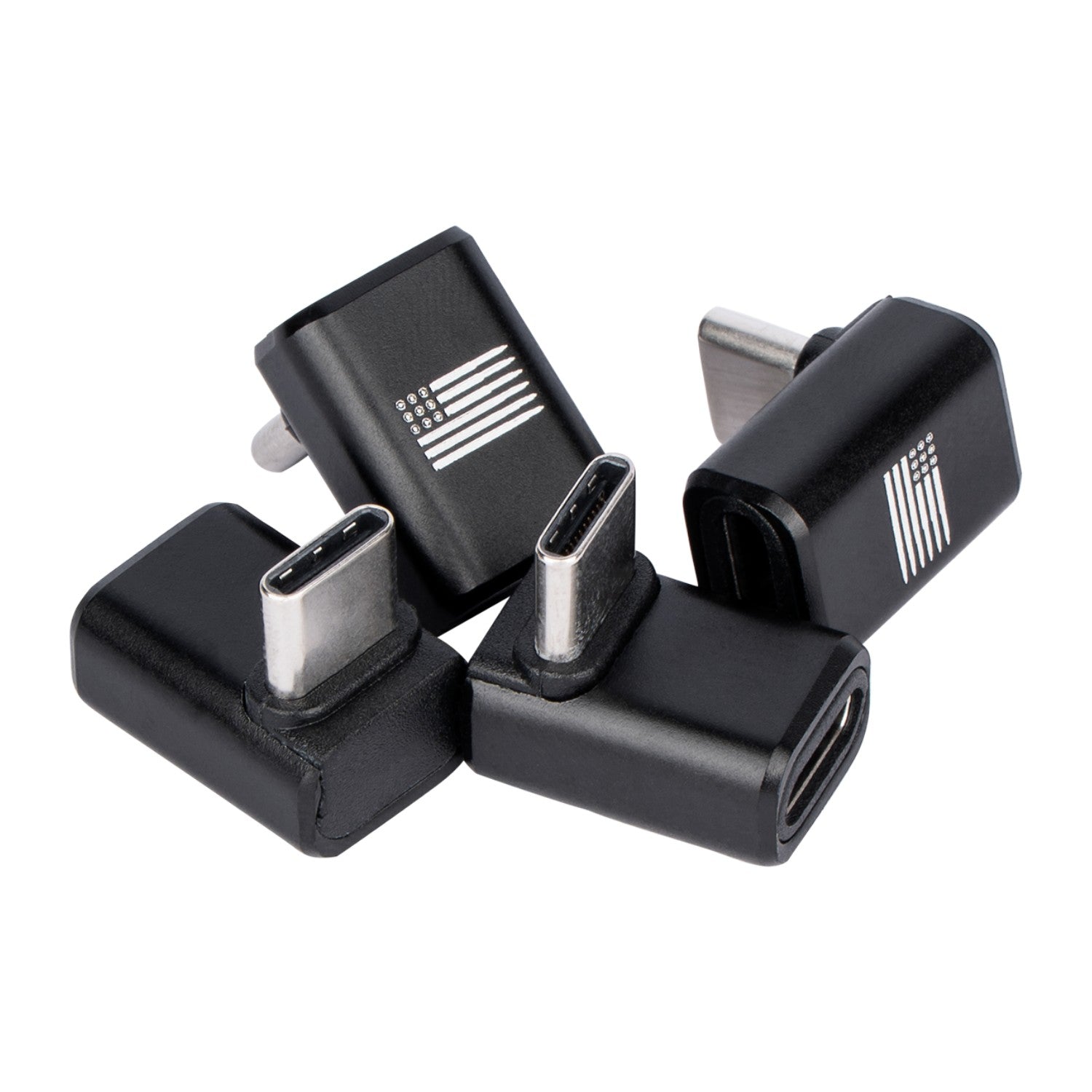 90 Degree USB-C Male to Female Right Angle Adapters