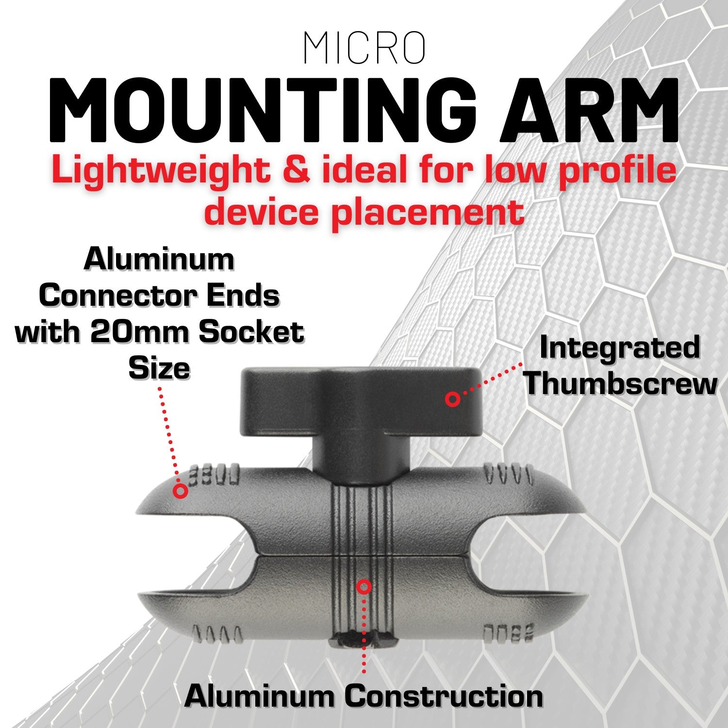 Carbon Fiber/Kevlar Hybrid Mount Arm - Matte Finish