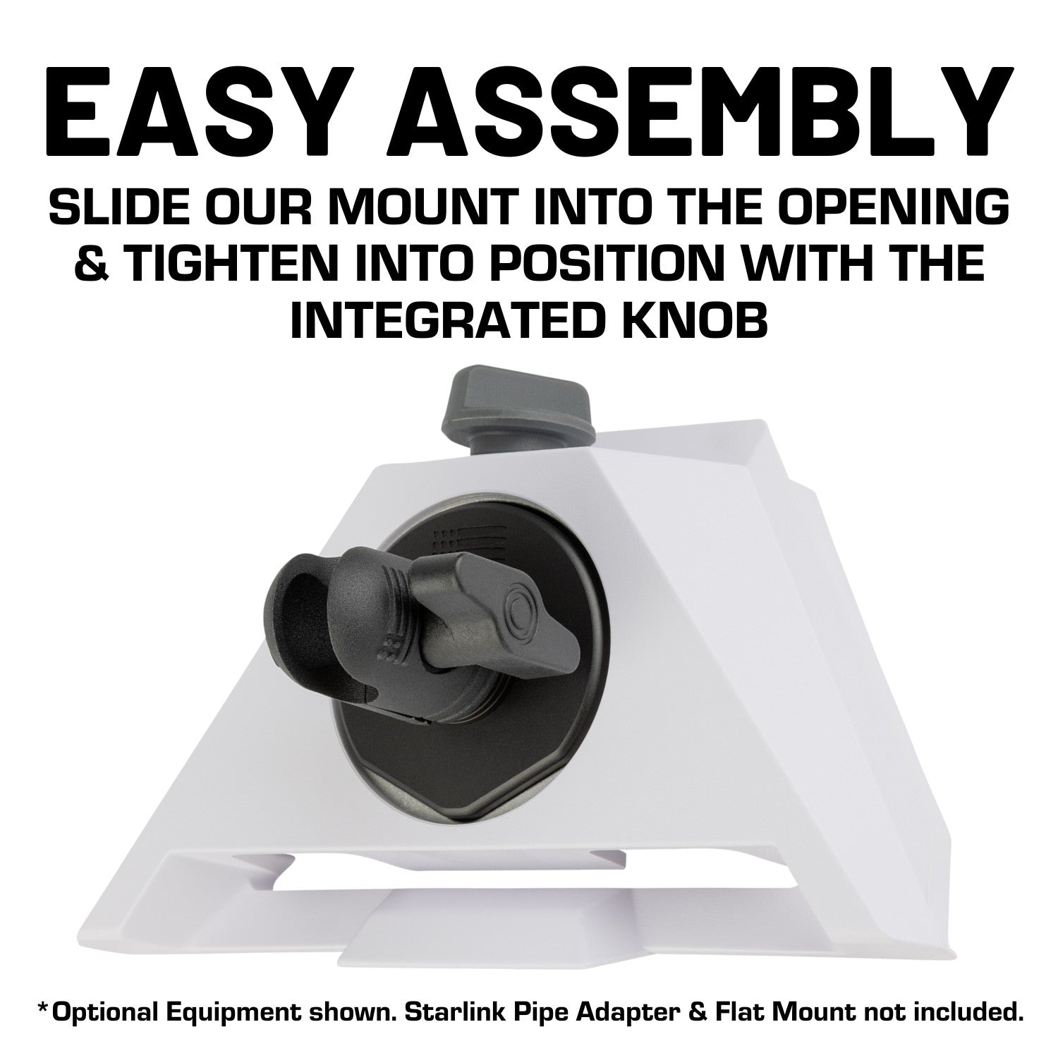 Starlink Mini CNC Aluminum Satellite Mount with 20mm Connector End Nubby Edition