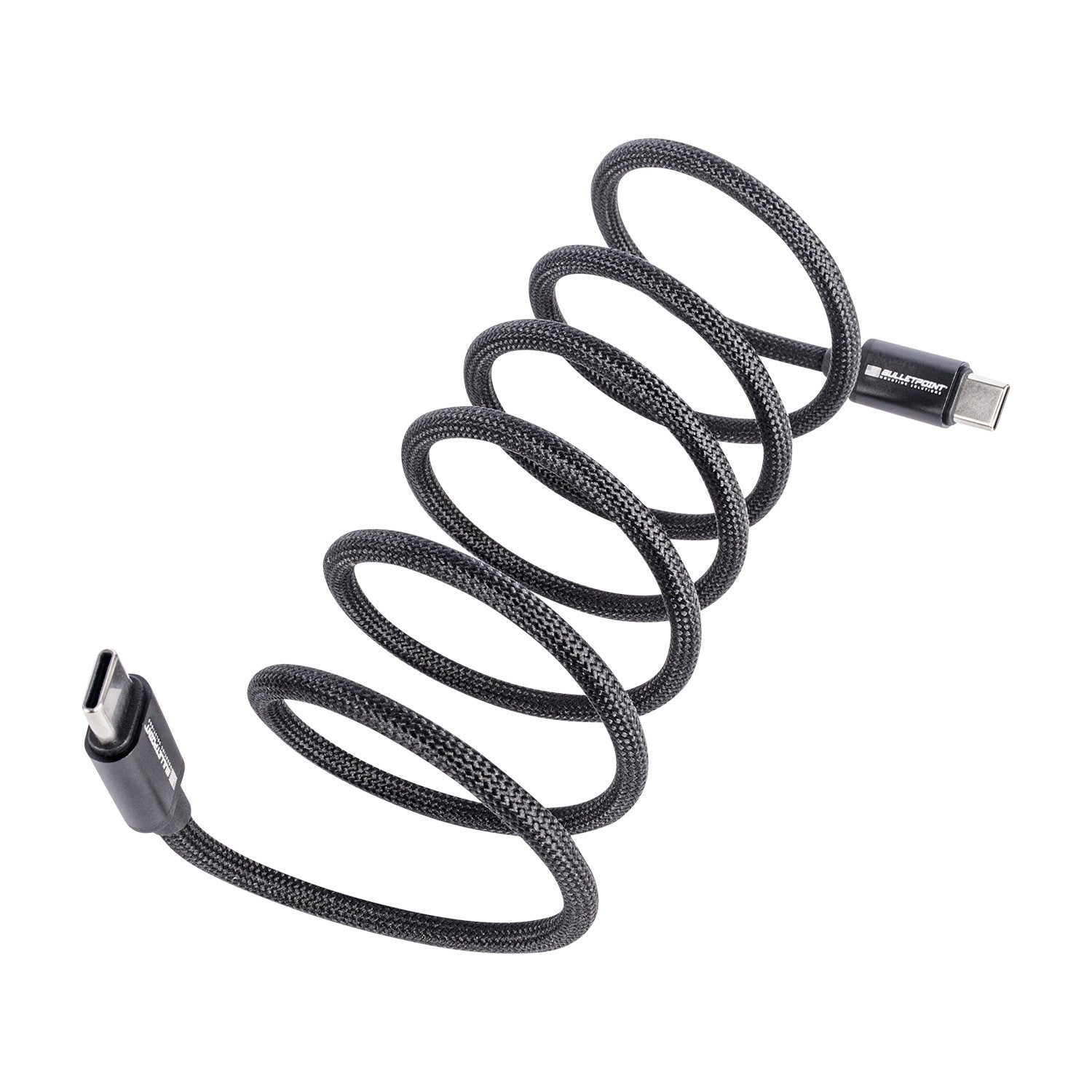 Nylon Braided Magnetic Coiled USB-C Charging Cable - 3.3 Feet / 1 Meter