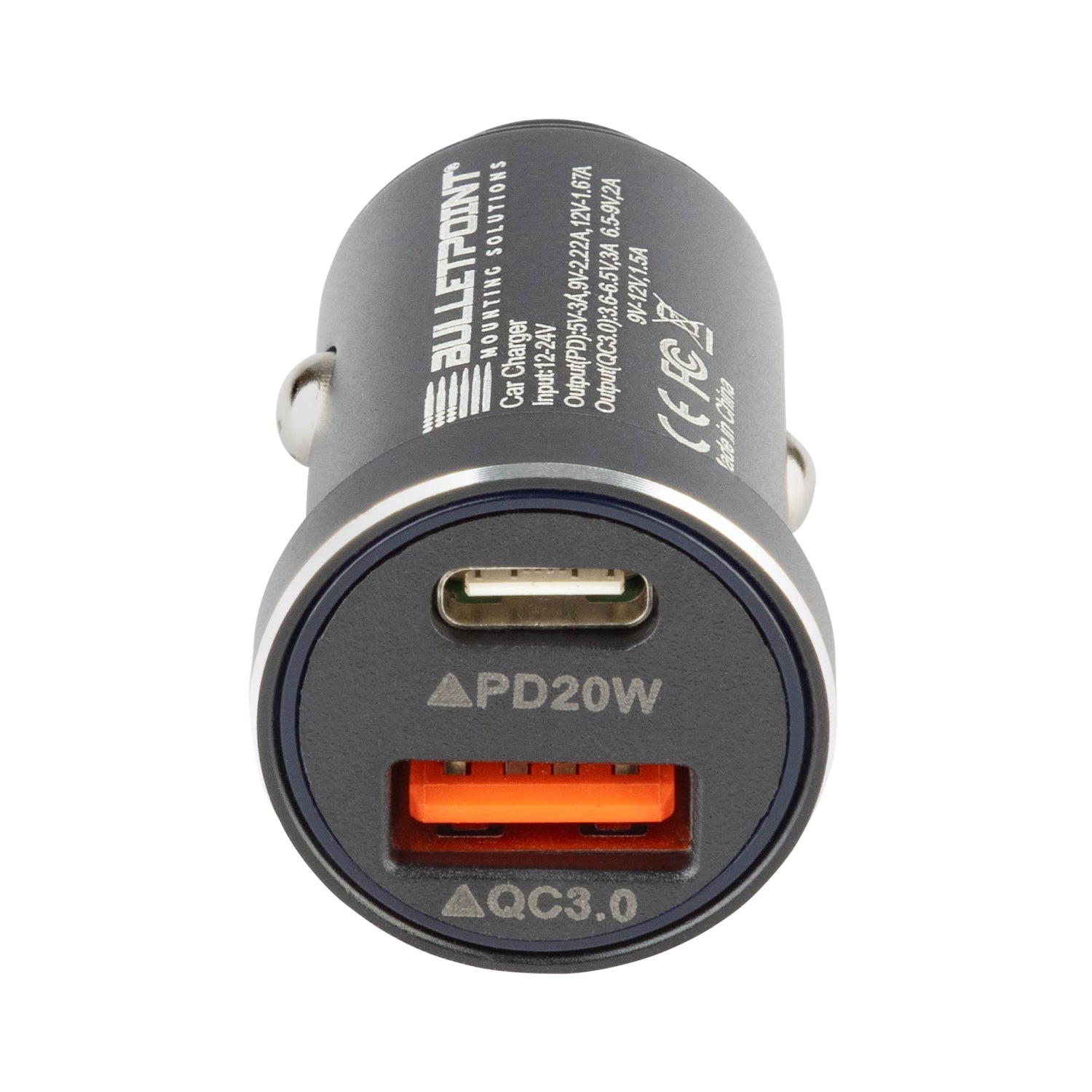 12V Cigarette Lighter Dual Socket USB-C + USB QC 3.0 Power Adapter