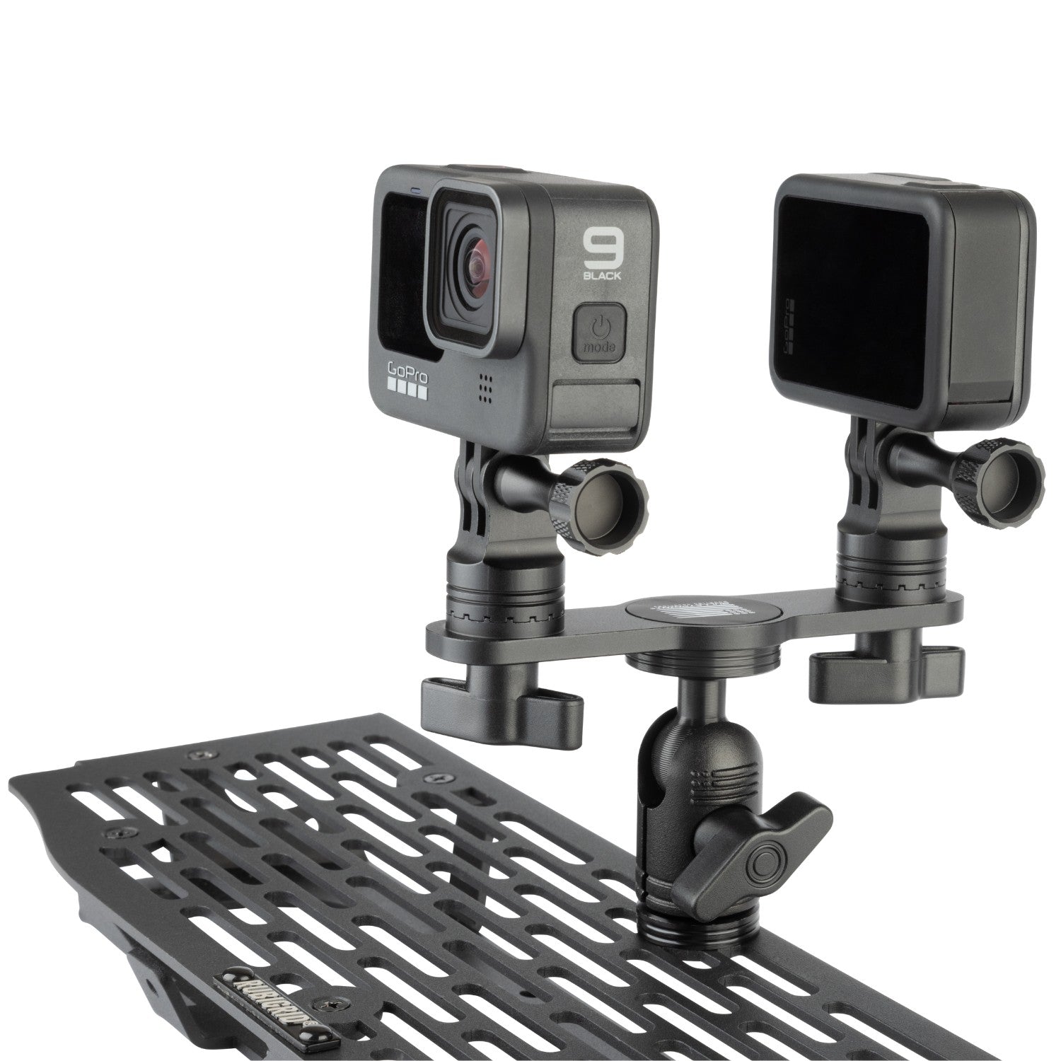 Dual Action Camera GoPro Mount with Integrated 20mm Ball