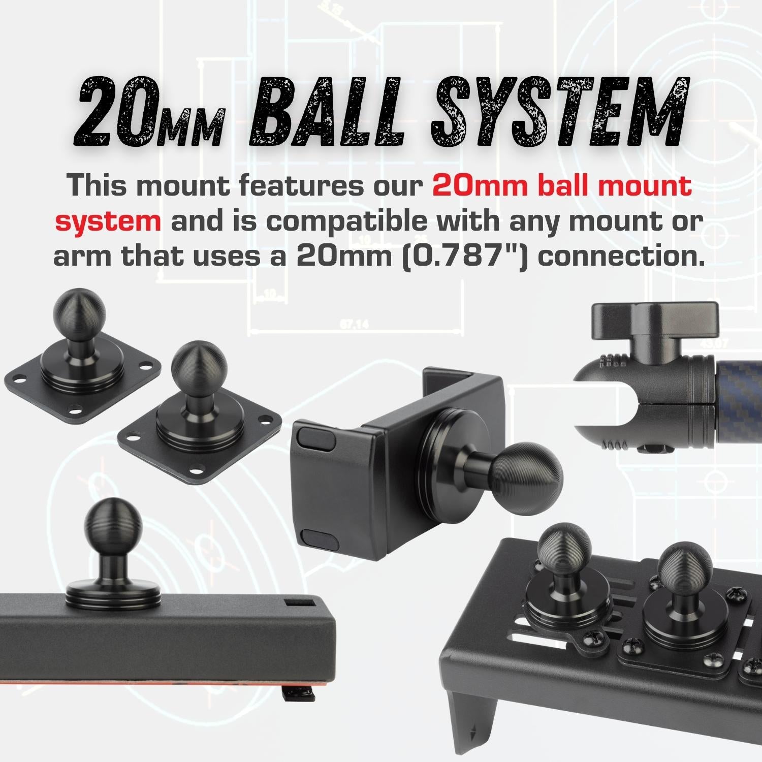 Locking Adjustable Forged Carbon Fiber Mounting Arms with Articulating Joint (various sizes)