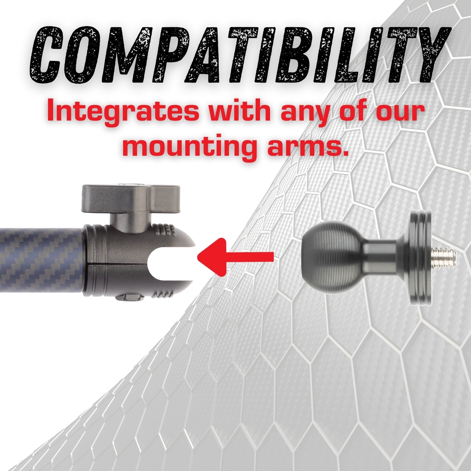 1/4"-20 Aluminum Camera Adapter with Integrated 20mm Ball