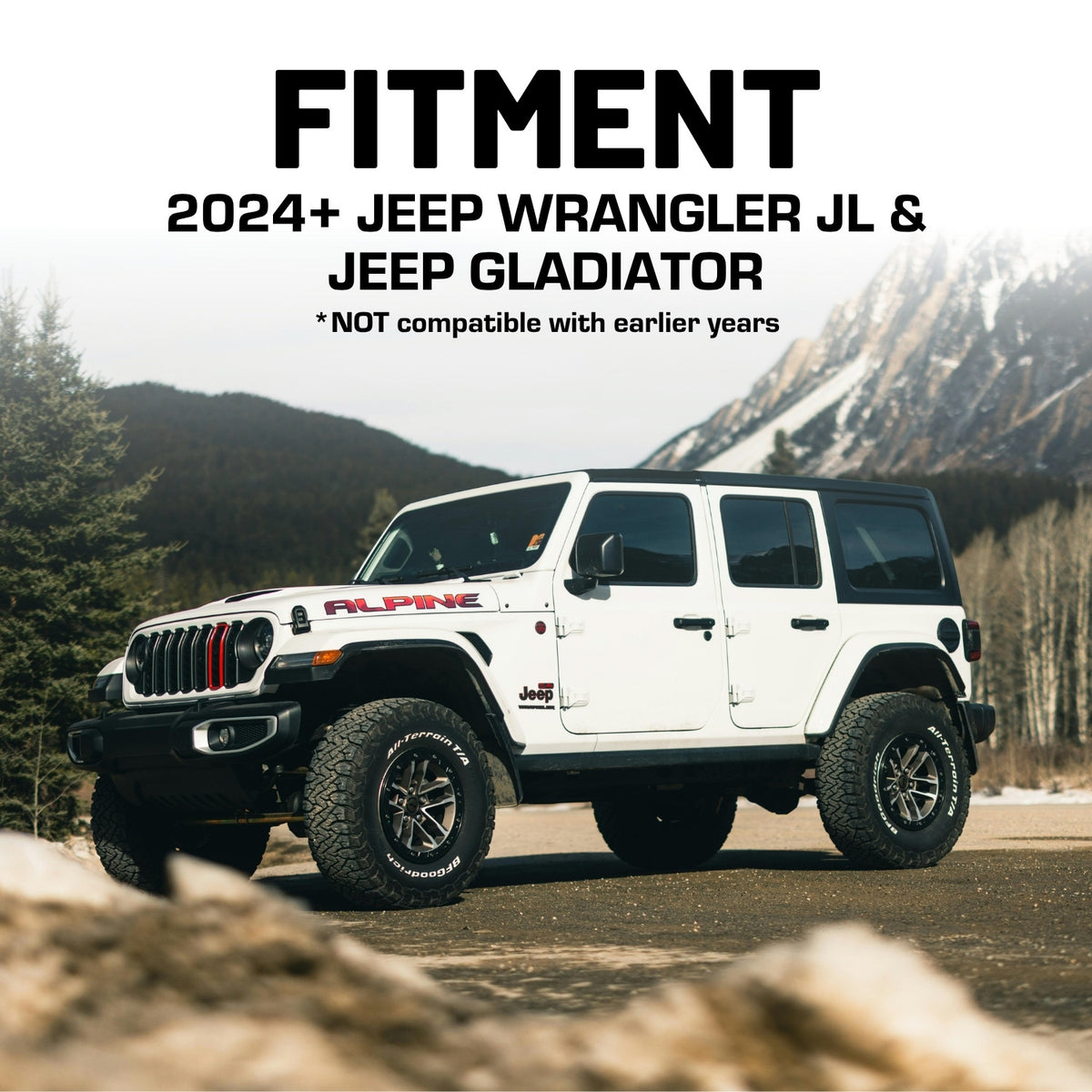 A-Pillar Side Mirrors for 2024+ Jeep Wrangler JL & 2024+ Jeep Gladiator - Pair of 2