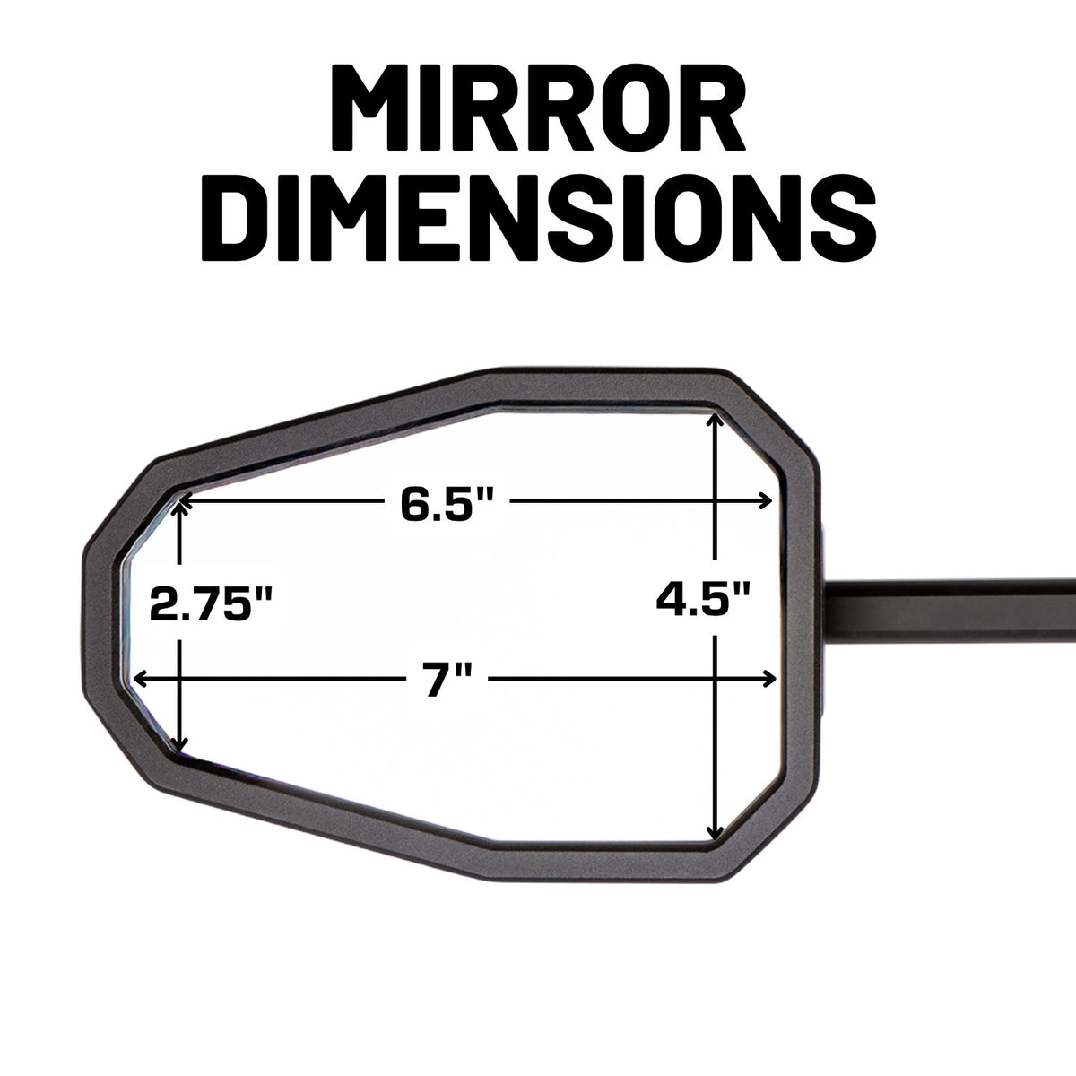A-Pillar Side Mirrors for 2024+ Jeep Wrangler JL & 2024+ Jeep Gladiator - Pair of 2