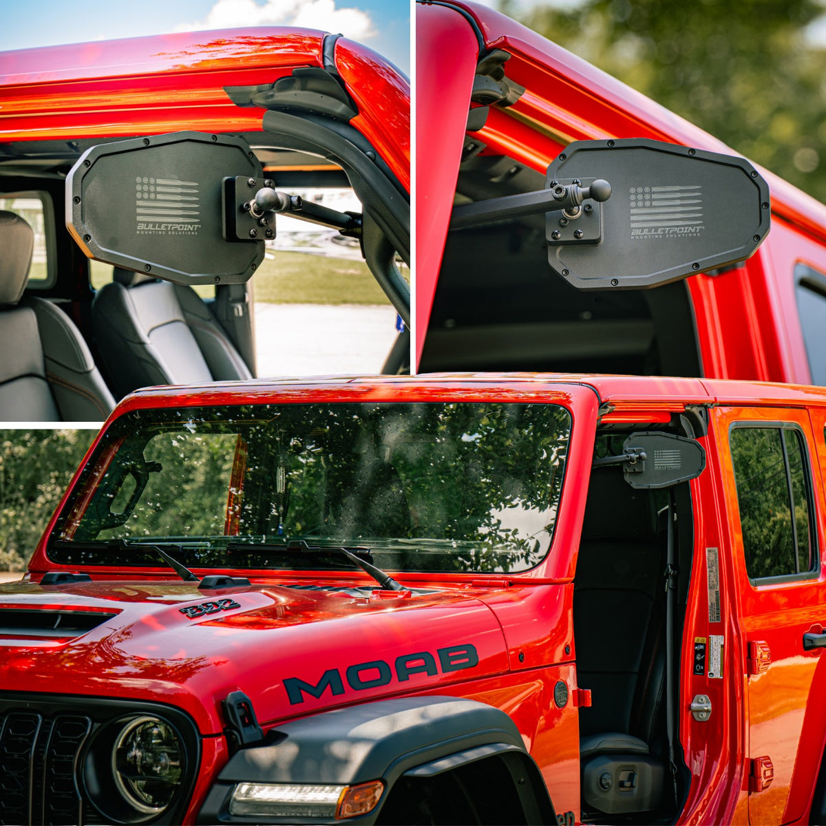 A-Pillar Side Mirrors for 2024+ Jeep Wrangler JL & 2024+ Jeep Gladiator - Pair of 2