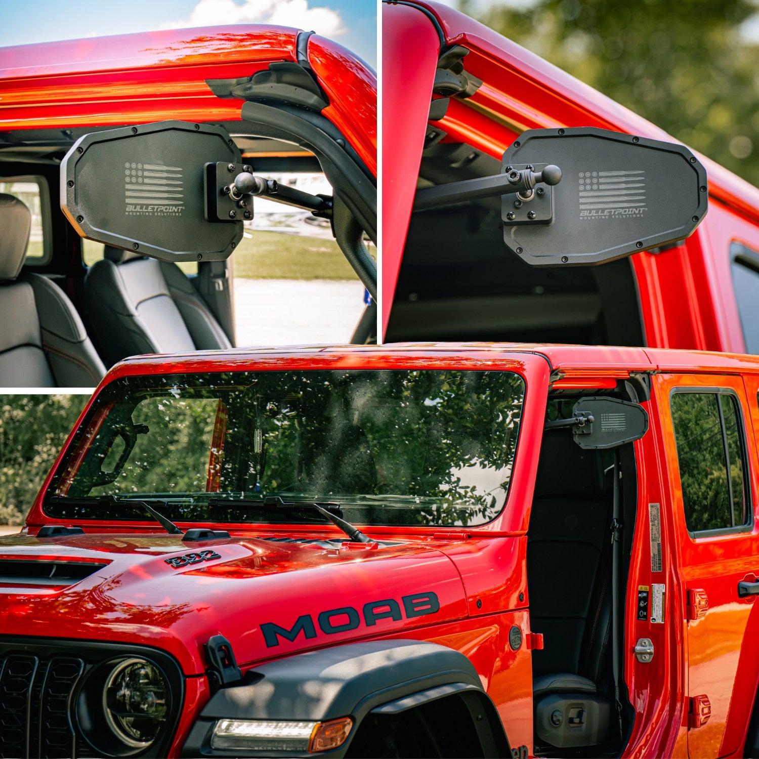 A-Pillar Side Mirrors for 2024+ Jeep Wrangler JL & 2024+ Jeep Gladiator - Pair of 2