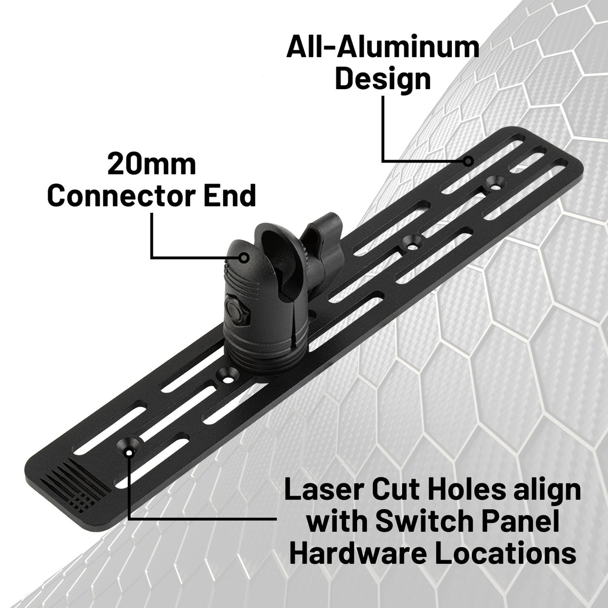 Auxbeam AS Series 8 Gang Switch Panel Mount with 20mm Connector Nubby Edition