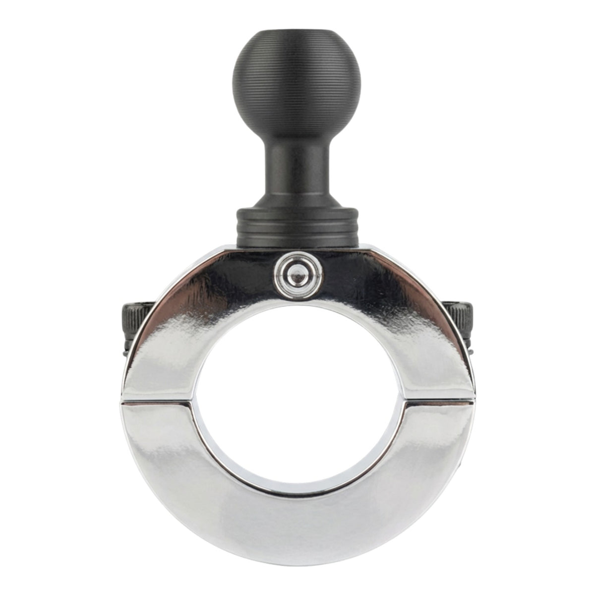 Multi-Size Chrome Bar Clamp with 20mm Ball compatible with 7/8" to 1.25" Bars