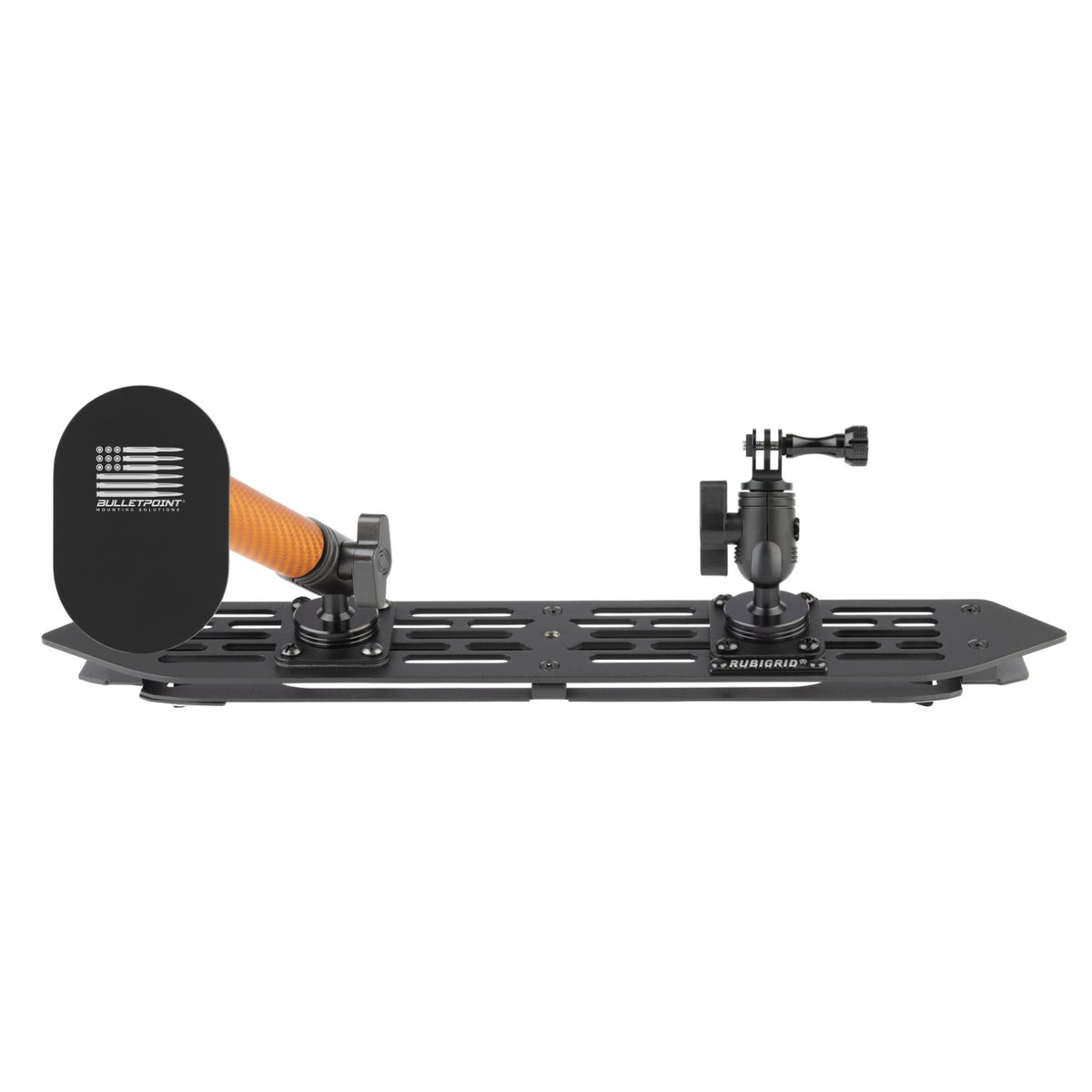 RubiGrid® 2018-2023 Jeep Wrangler JL &amp; 2020-2023 Jeep Gladiator Multi-Device Platform Dash Mount with Orange Arms