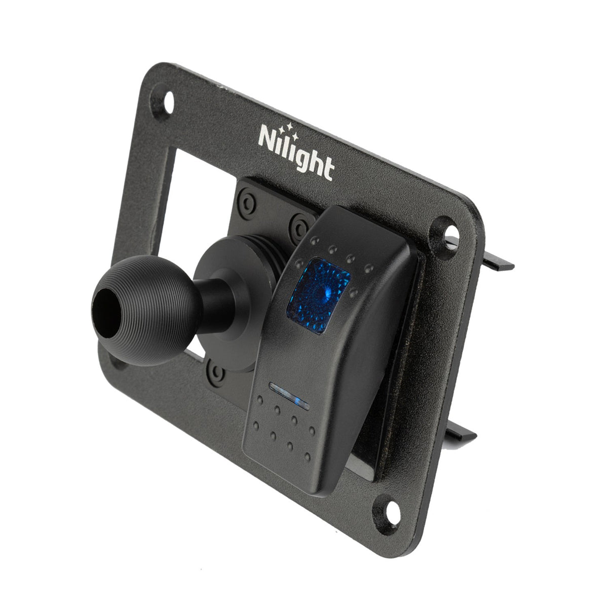 Aluminum Rocker Switch Panel Mount with Integrated 20mm Ball