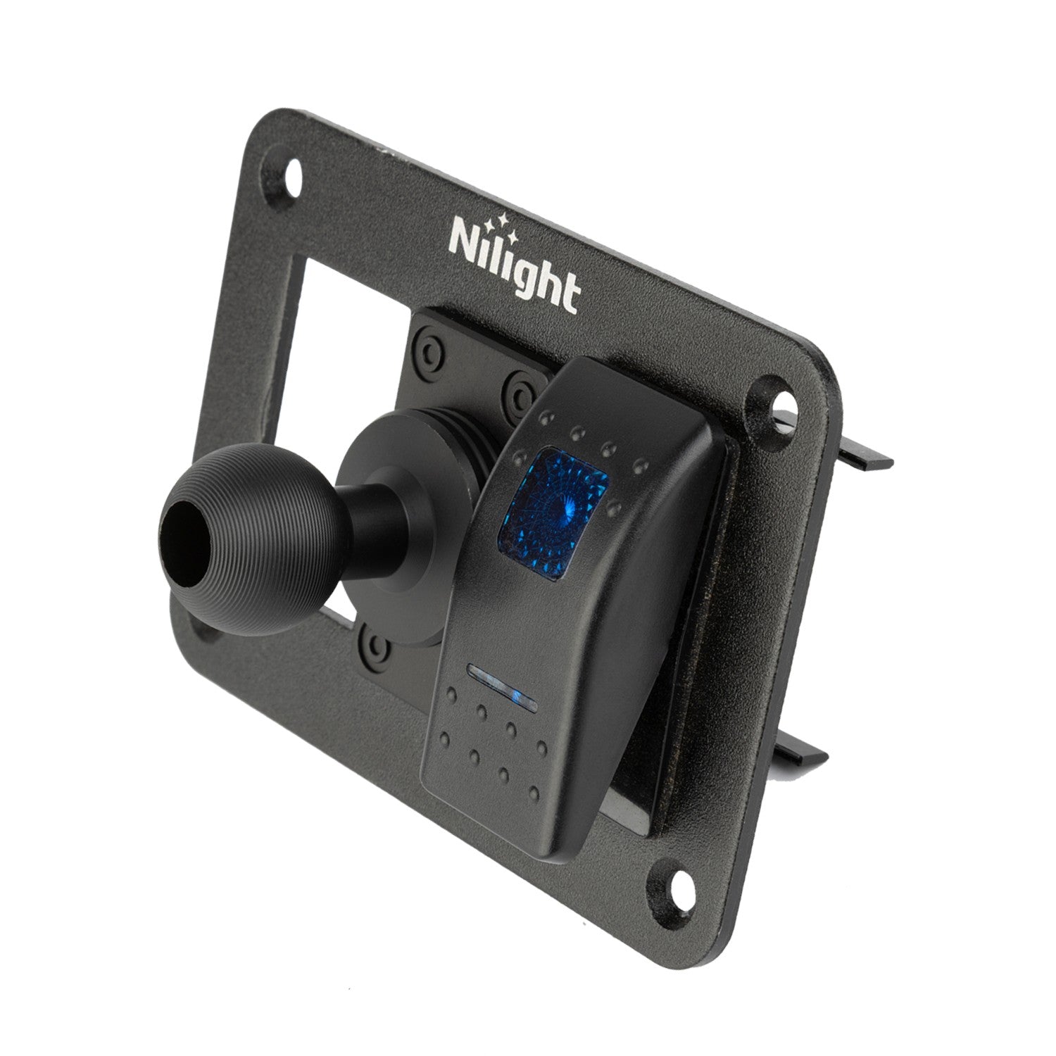 Aluminum Rocker Switch Panel Mount with Integrated 20mm Ball