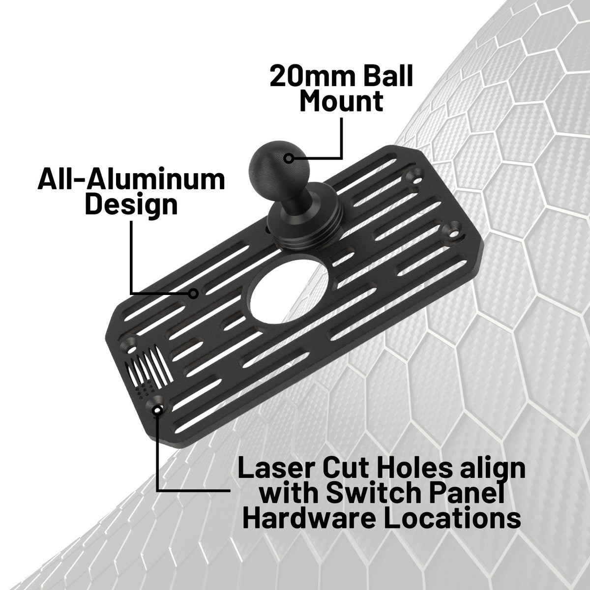 Switch Works Alpha12 Digital Smart Switch Panel Mount with 20mm Ball