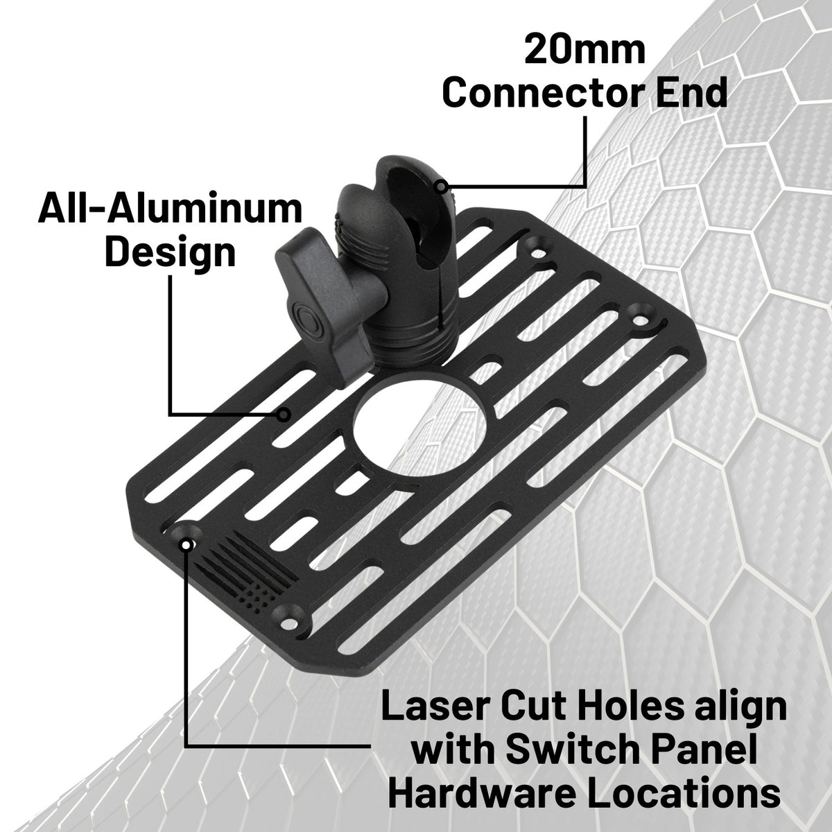 Switch Works Alpha12 Digital Smart Switch Panel Mount with 20mm Connector Nubby Edition