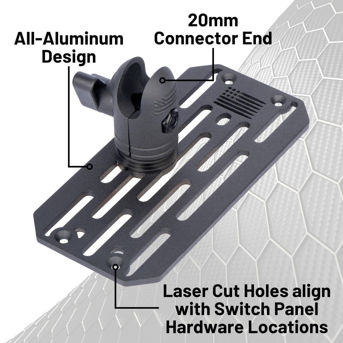 XKGlow XKcommand Off Road Switch Panel Mount with 20mm Connector End Nubby Edition