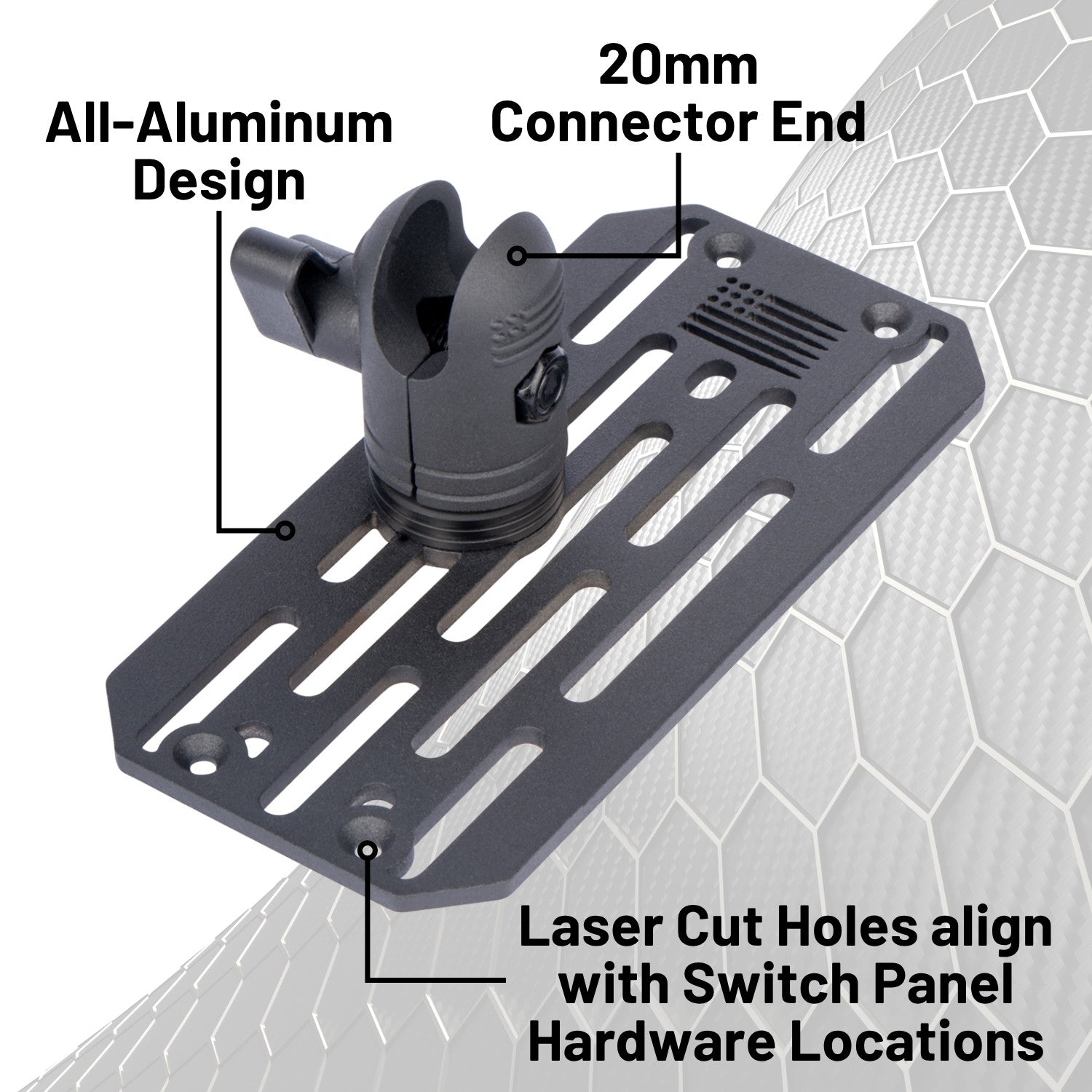 XKGlow XKcommand Off Road Switch Panel Mount with 20mm Connector End Nubby Edition