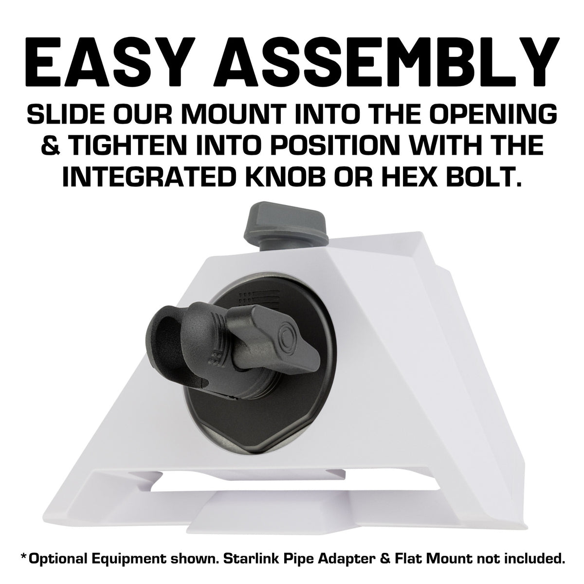 Starlink Mini CNC Aluminum Satellite Mount with 20mm Connector End Nubby Edition