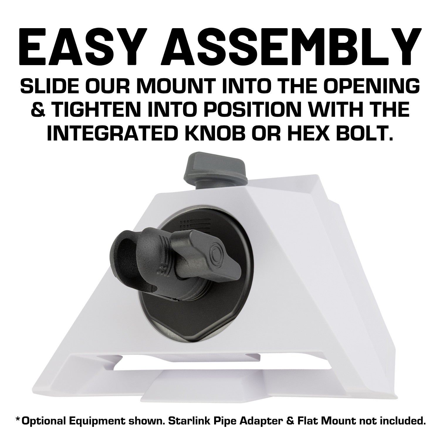 Starlink Mini CNC Aluminum Satellite Mount with 20mm Connector End Nubby Edition